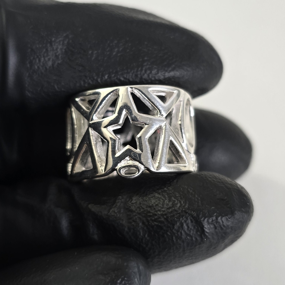 Sterling Silver 925 Geometric Cutout Ring – Contemporary Design